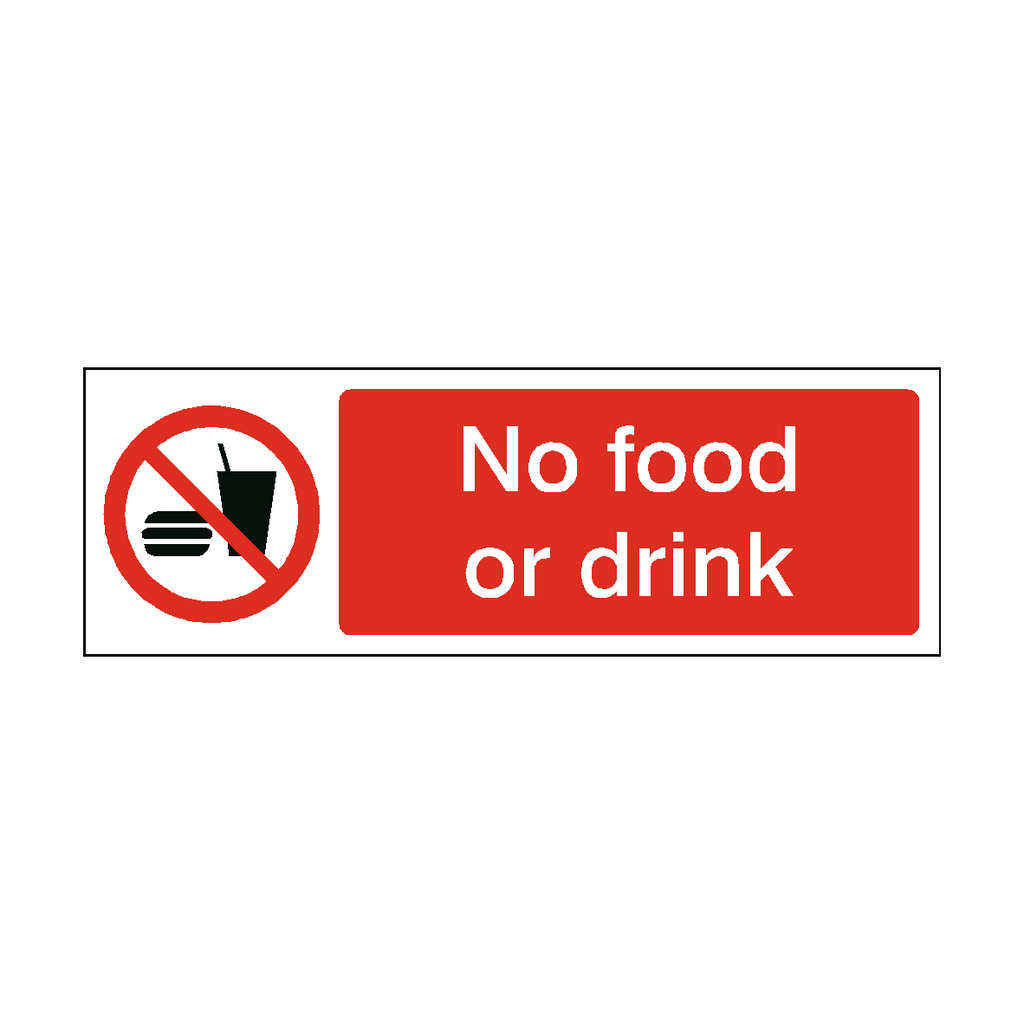 No Food Or Drink Safety Sign