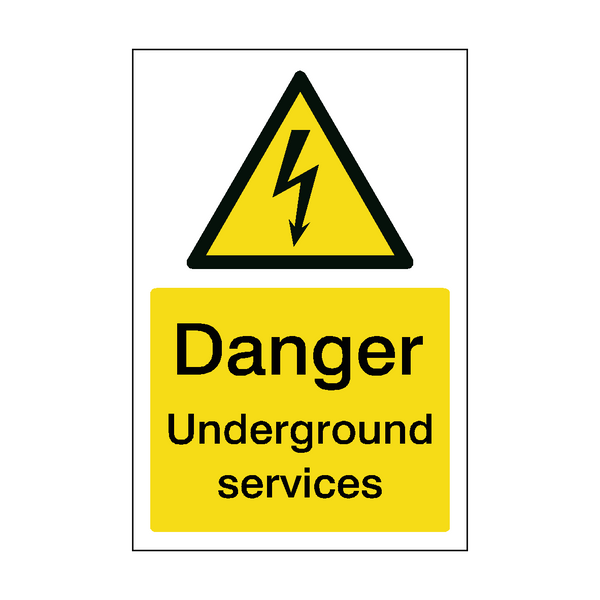 Danger Underground Services Sticker | Safety-Label.co.uk