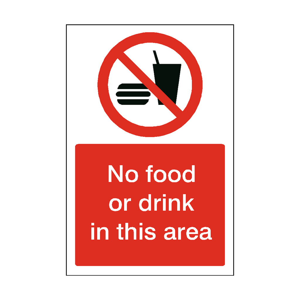 No Food Or Drink In This Area Sticker