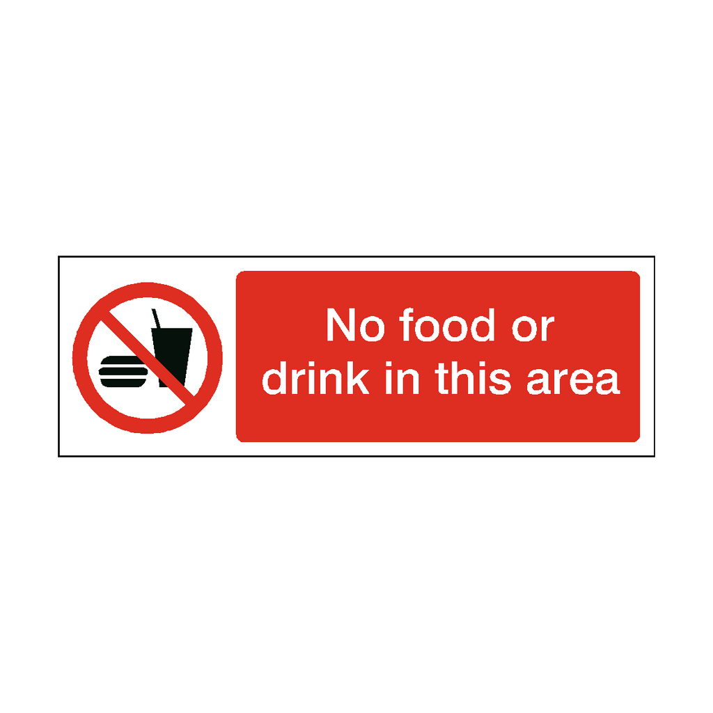 No Food Or Drink In This Area Label
