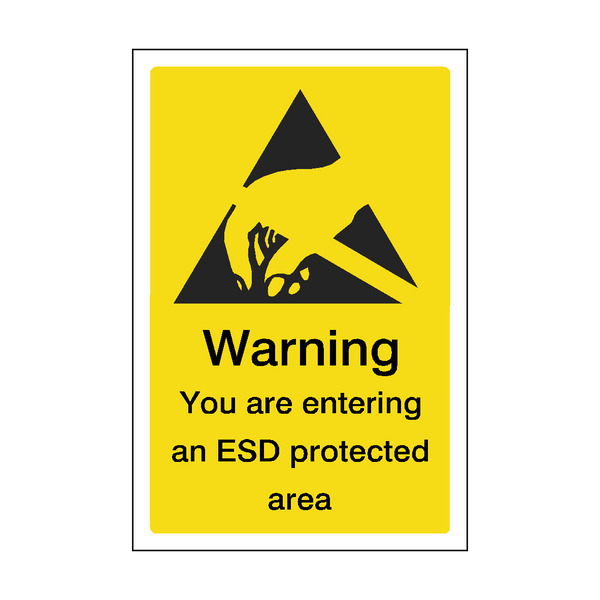 Warning You Are Entering An ESD Protected Area Sticker | Safety-Label.co.uk