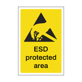 ESD Protected Area Safety Sign | Safety-Label.co.uk