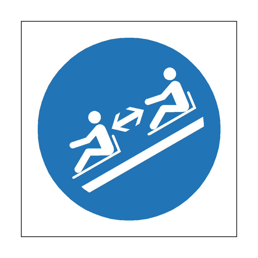 Keep Safe Distance Between Sleds Symbol Sign | Safety-Label.co.uk