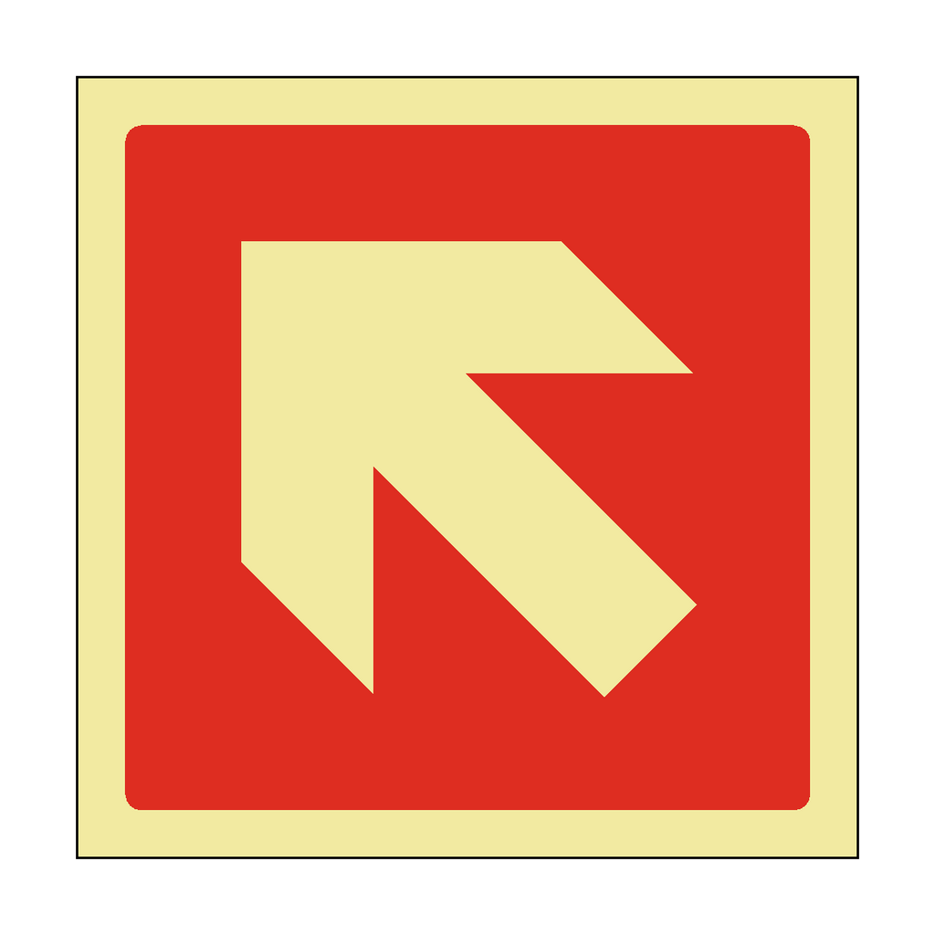 Photoluminescent Arrow Safety Sticker Up Left