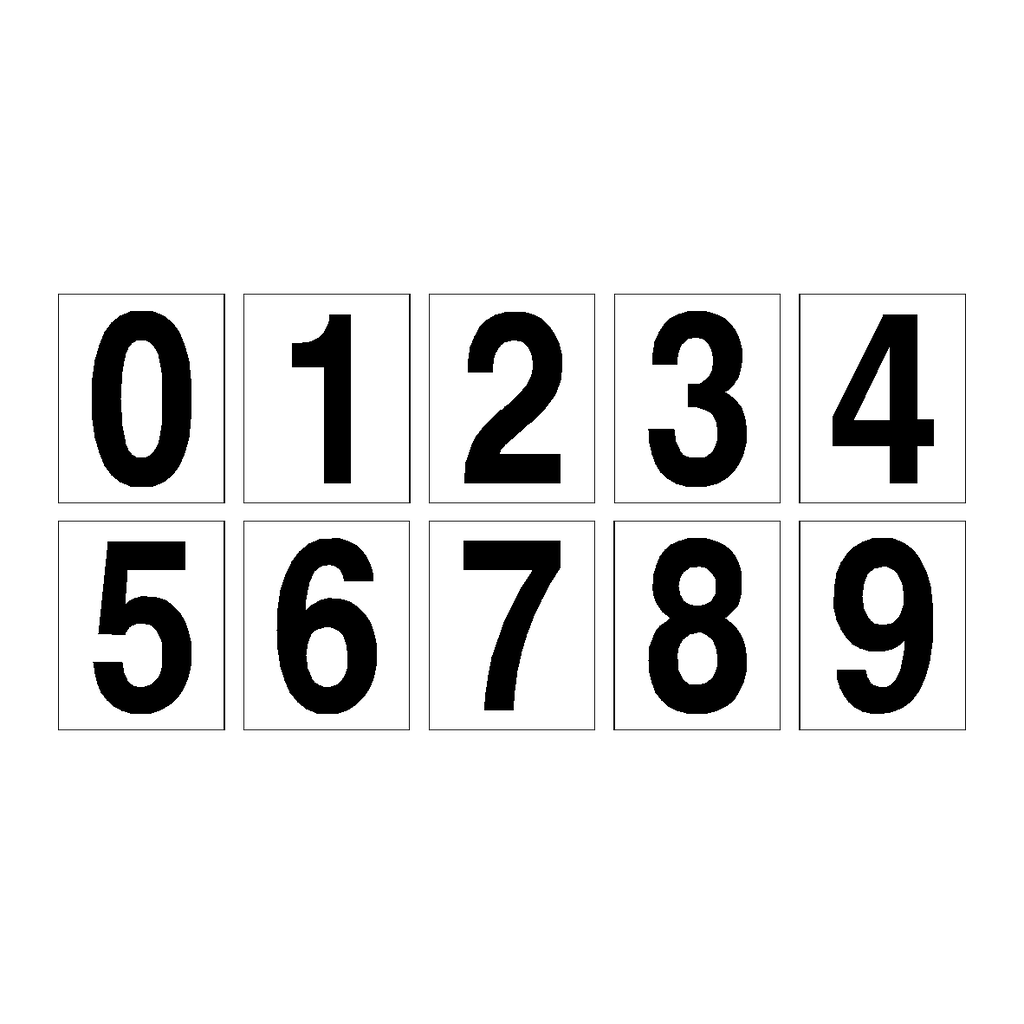Number Sign Pack 0 to 9 Black - Pack of 1 Set | Safety-Label.co.uk
