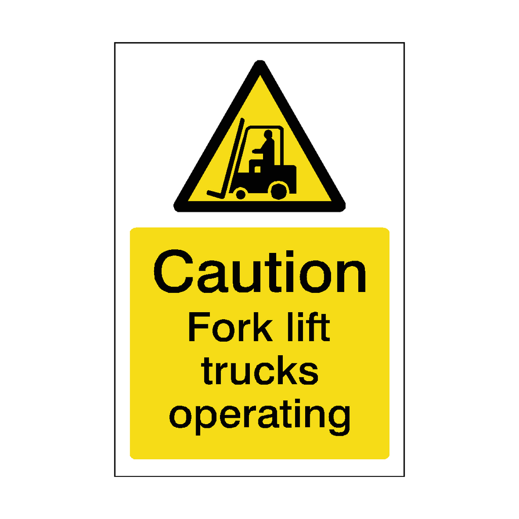 Fork Lift Truck Operating Hazard Sticker