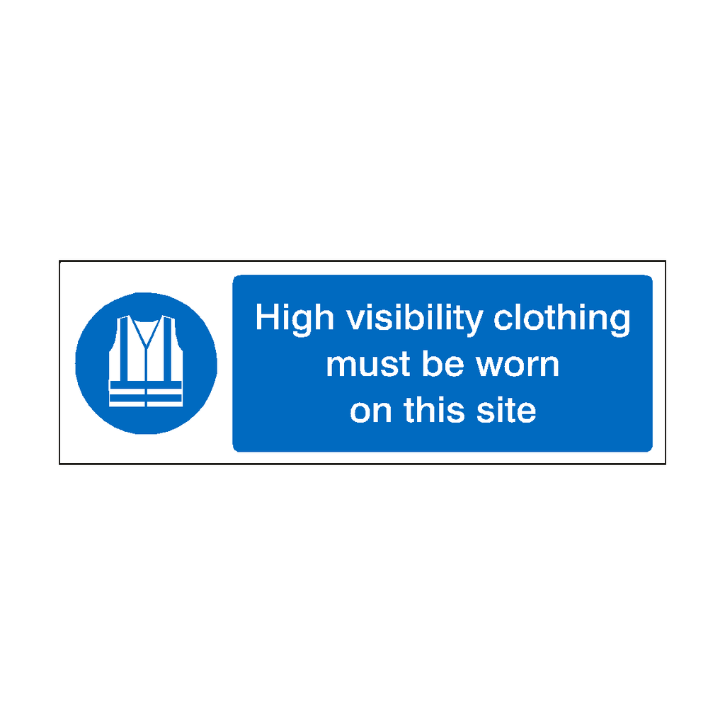 High Visibility Clothing Must Be Worn On This Site Landscape Sign | Safety-Label.co.uk