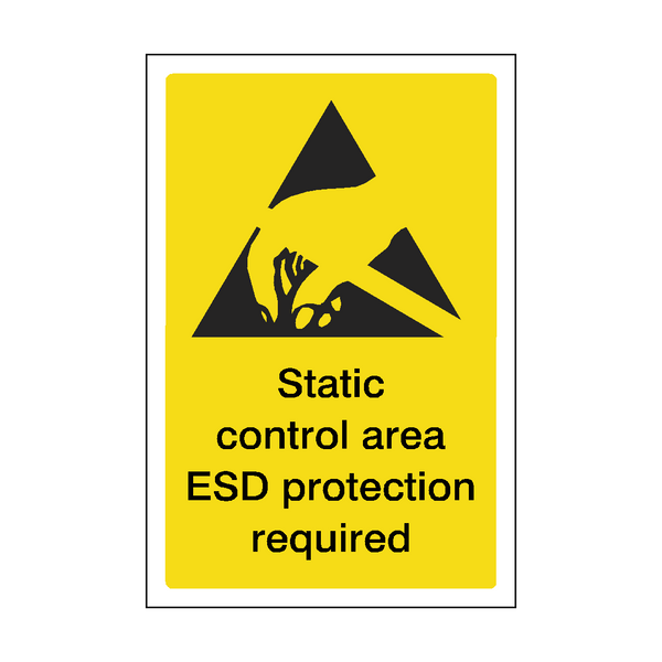 Static Control Area ESD Protection Required Safety Sign SafetyLabel
