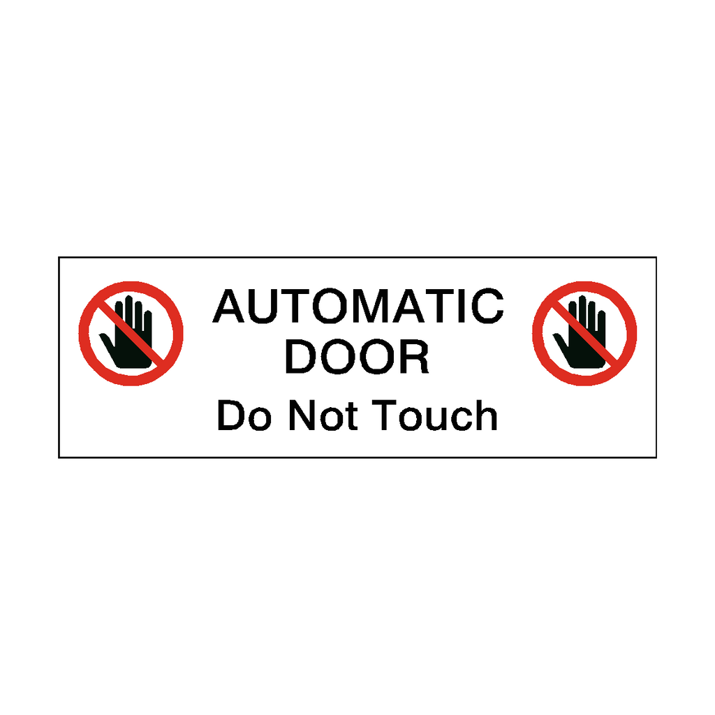 Automatic Door Symbol Do Not Touch Sticker