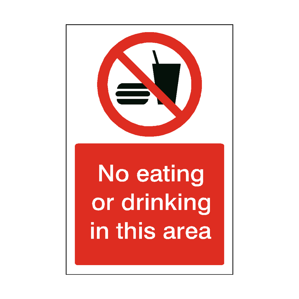 No Eating Or Drinking In Area Sticker