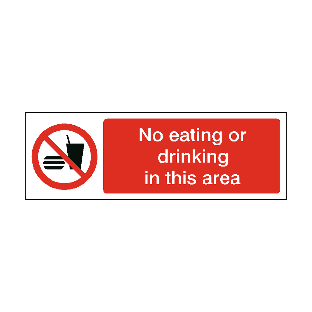 No Eating Or Drinking In Area Label