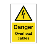 Overhead Cables Sticker | Safety-Label.co.uk