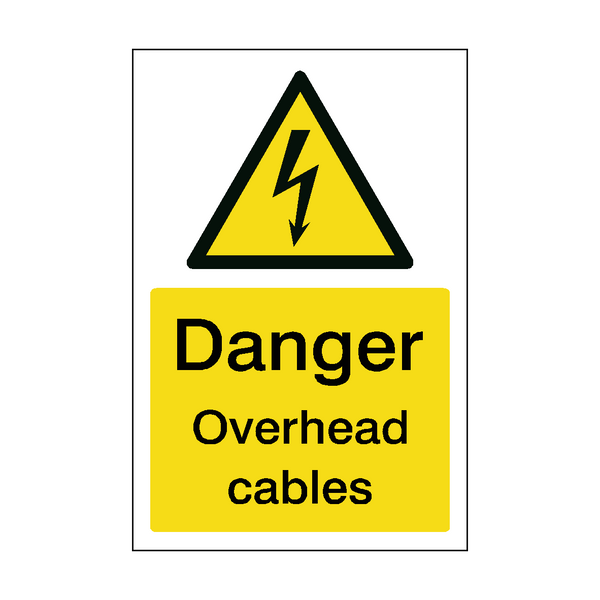 Overhead Cables Safety Sign | Safety-Label.co.uk