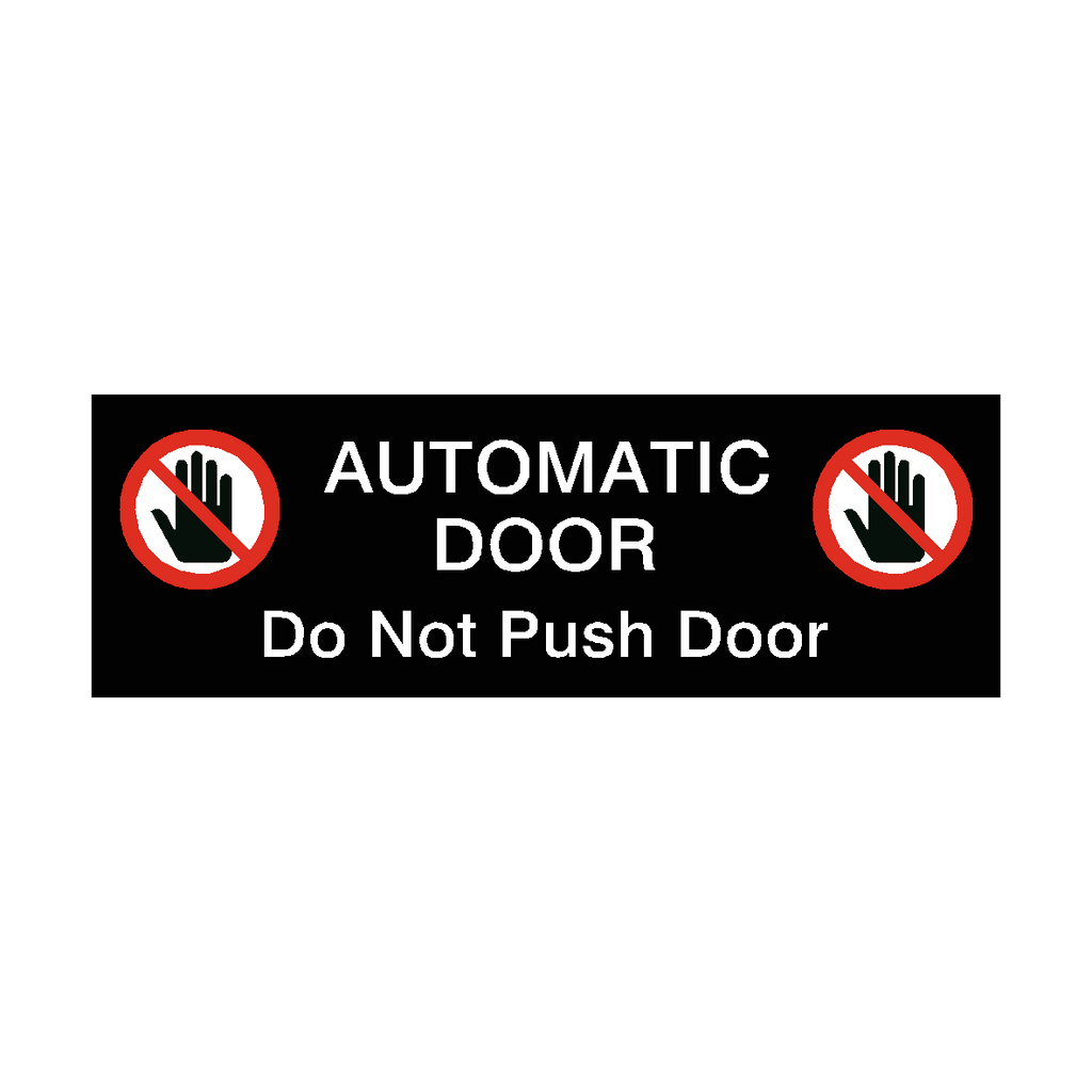 Automatic Door Symbol Do Not Push Sticker Black