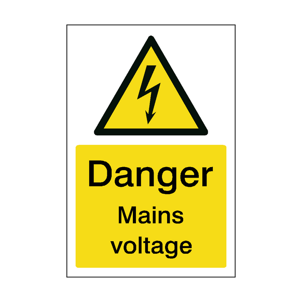 Mains Voltage Sticker | Safety-Label.co.uk