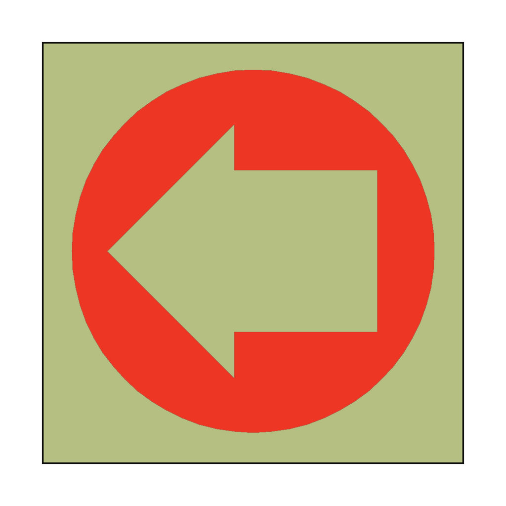 Photoluminescent Arrow Sticker Left | Safety-Label.co.uk