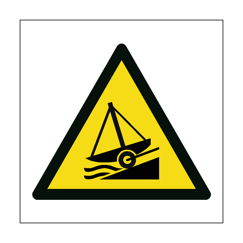 Slipway Hazard Symbol Label | Safety-Label.co.uk