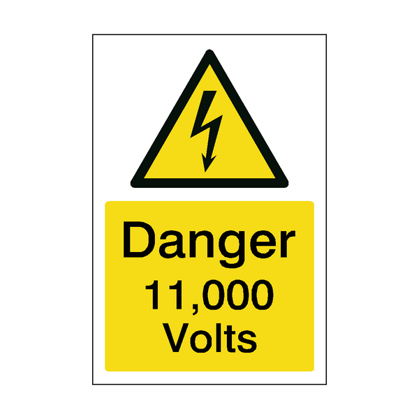 11,000 Volts Sticker | Safety-Label.co.uk