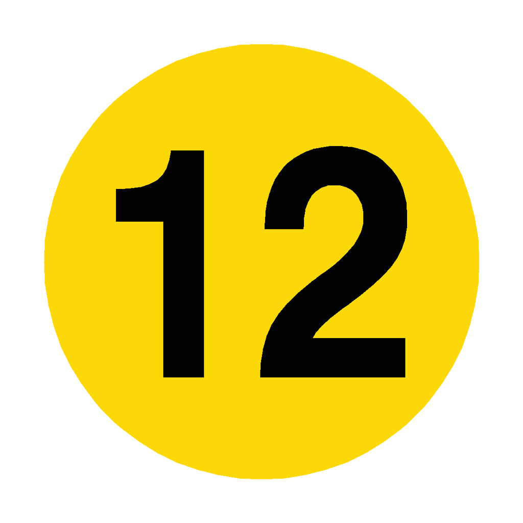 12 Number Code Number 12 Floor Marker