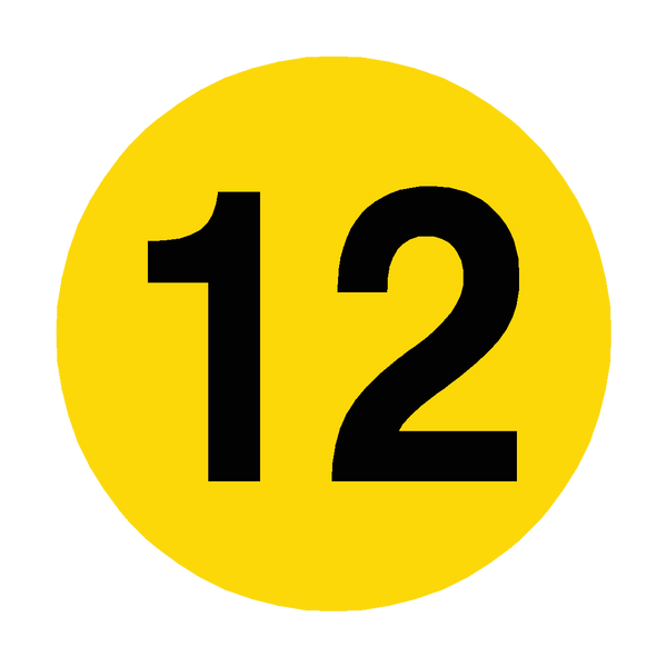 Number 12 Floor Marker | Safety-Label.co.uk