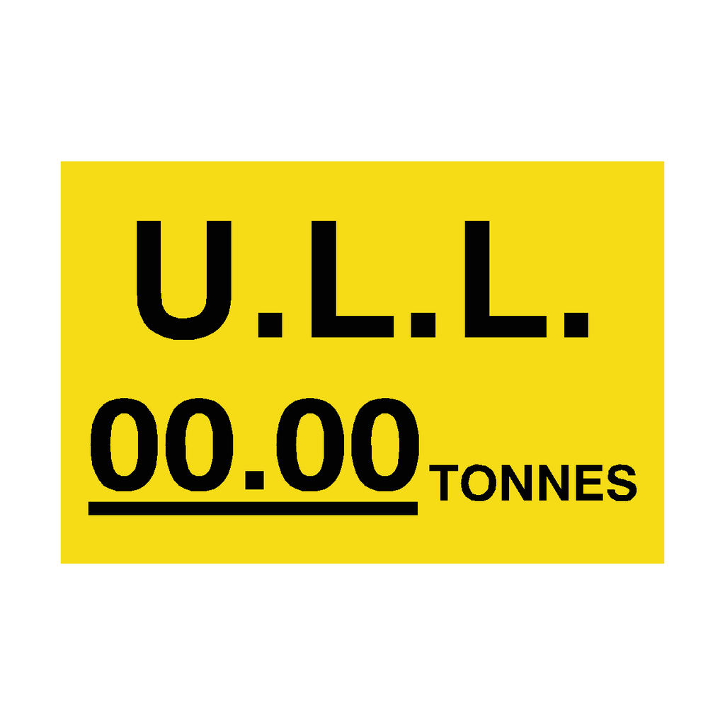 U.L.L Sticker Tonnes Yellow Custom Weight