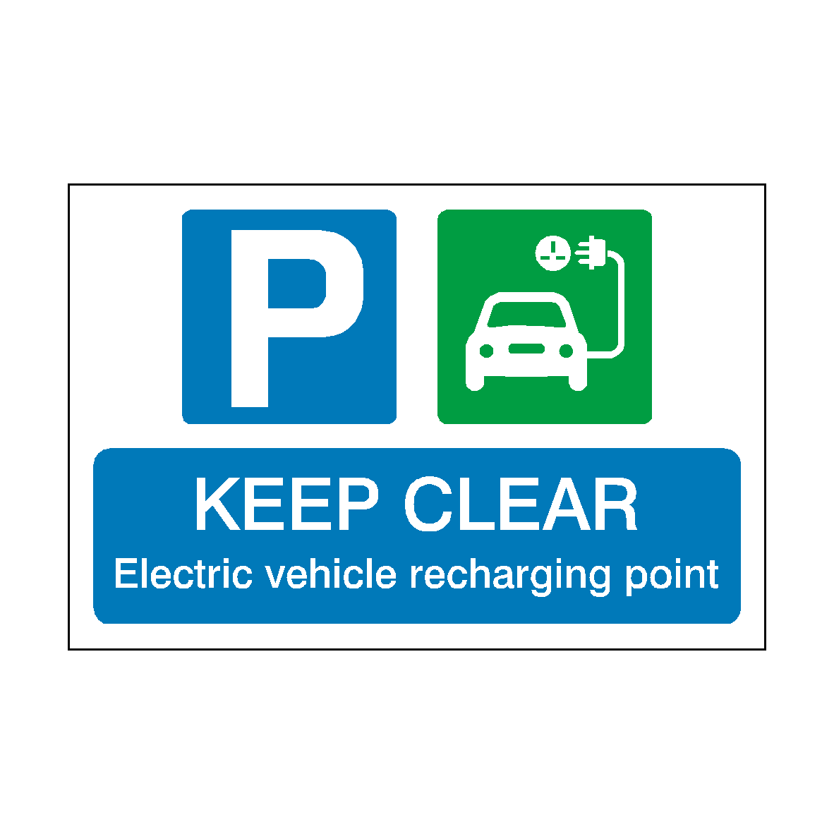 Keep Clear Electric Vehicle Recharge Point Sticker