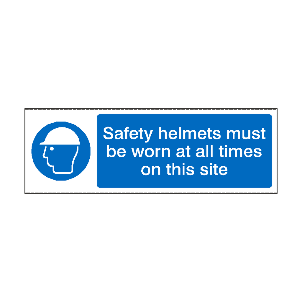 Safety Helmets Must Be Worn On This Site Landscape Sign | Safety-Label.co.uk