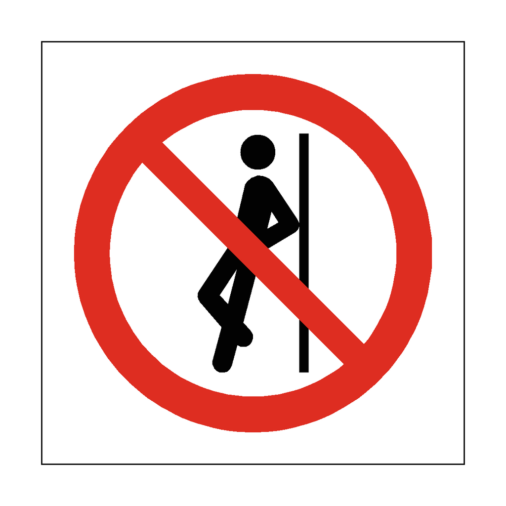 No Leaning Symbol  Label | Safety-Label.co.uk