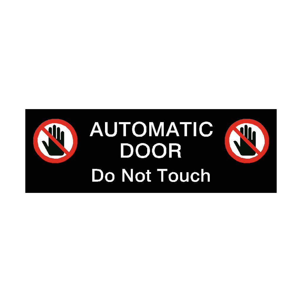 Automatic Door Symbol Do Not Touch Sticker Black