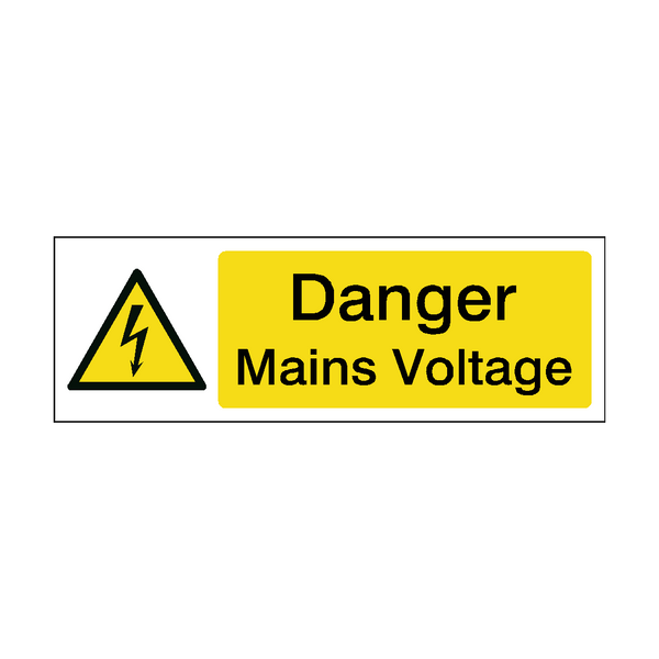 Mains Voltage Label | Safety-Label.co.uk
