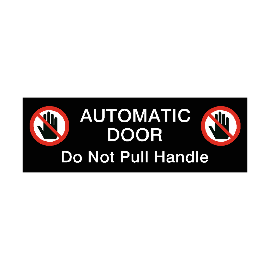 Automatic Door Symbol Do Not Pull Handle Sticker Black