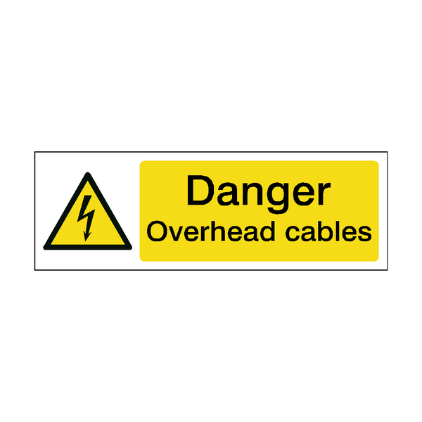 Overhead Cables Label | Safety-Label.co.uk