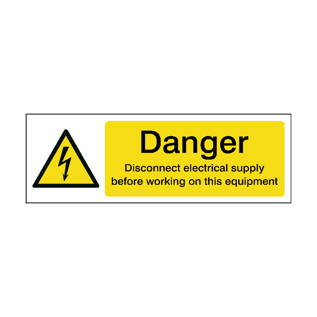 Electrical Disconiect Disconnect Electrical Supply Before Working On This Equipment Label ...