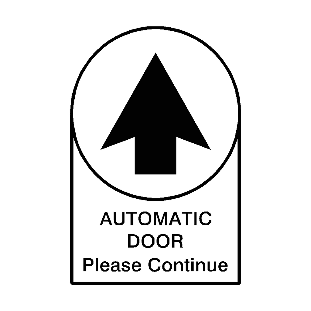 Automatic Door Please Continue Arrow Sticker