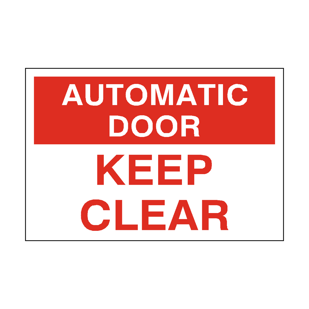 Automatic Door Keep Clear Sticker