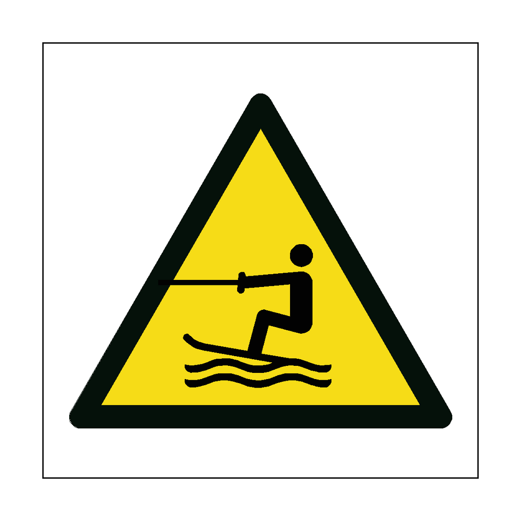 Water Skiing Hazard Symbol Sign | Safety-Label.co.uk