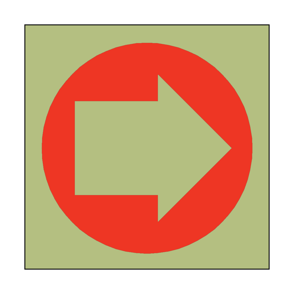 Photoluminescent Arrow Sticker Right | Safety-Label.co.uk