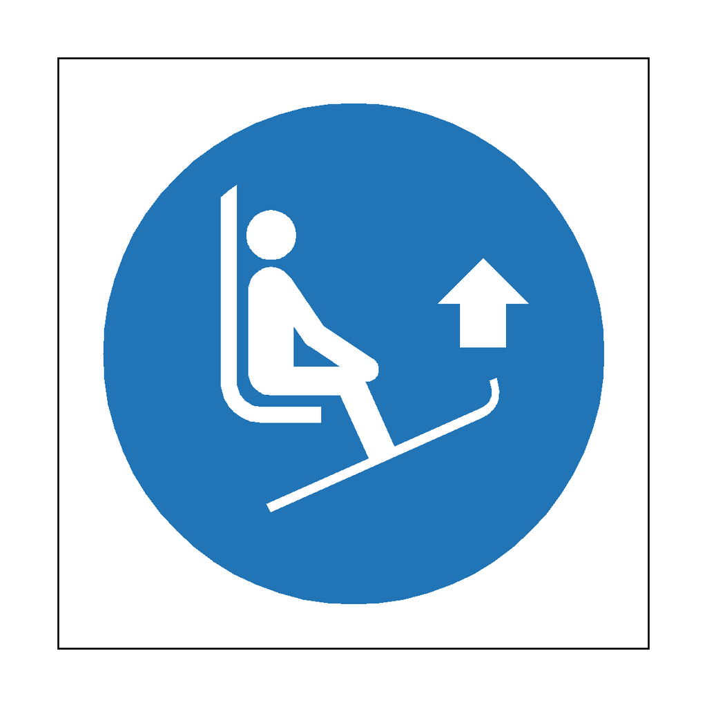 Keep Ski Tips Up Symbol Label | Safety-Label.co.uk