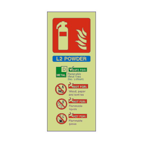L2 Fire Extinguisher Photoluminescent Sticker | Safety-Label.co.uk
