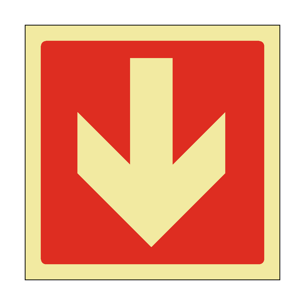 Photoluminescent Arrow Safety Sticker Down