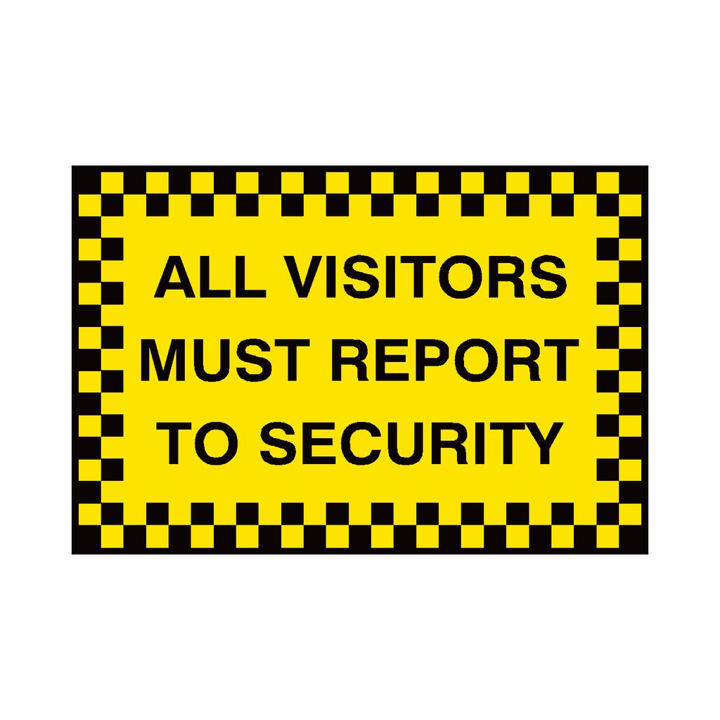 All Visitors Security Sticker | Safety-Label.co.uk