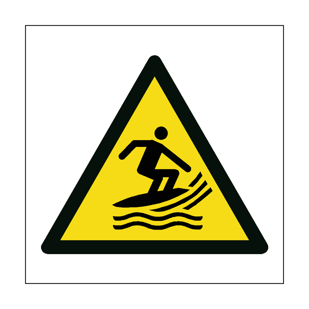 Surfing Hazard Symbol Sign | Safety-Label.co.uk