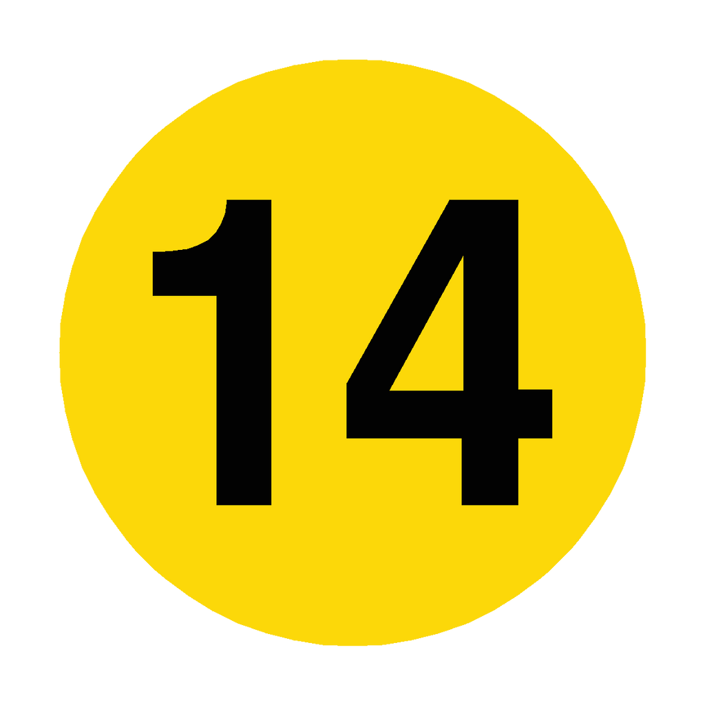 Number 14 Floor Marker | Safety-Label.co.uk