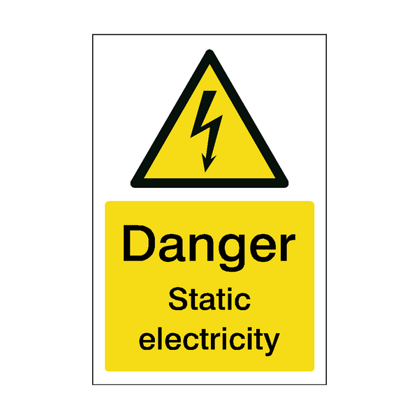 Danger Static Electricity Safety Sign SafetyLabel.co.uk