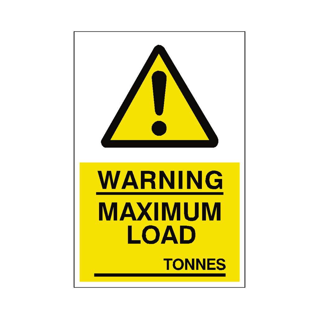 Maximum Load Sign Tonnes | Safety-Label.co.uk