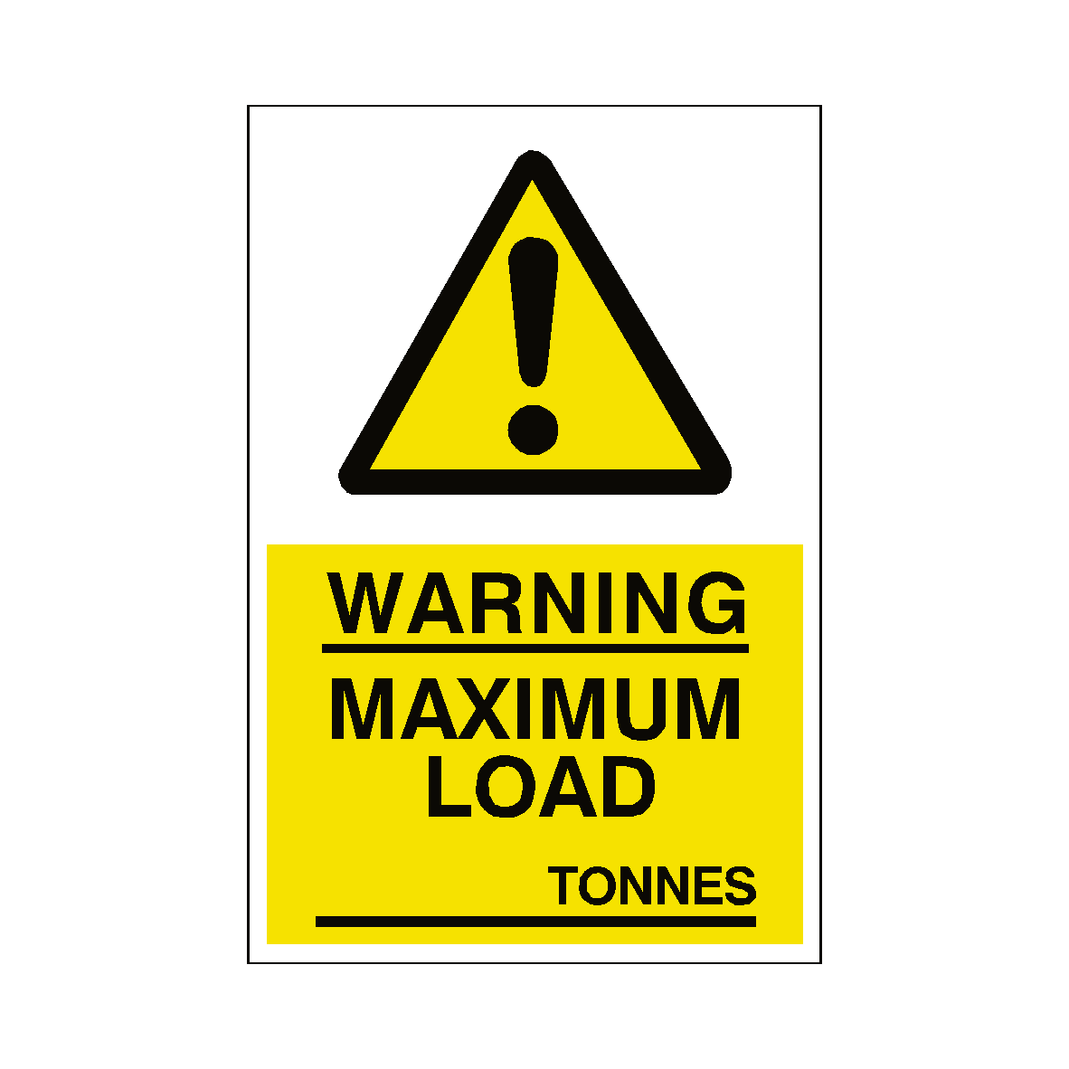 Maximum Load Sign Tonnes | Safety-Label.co.uk