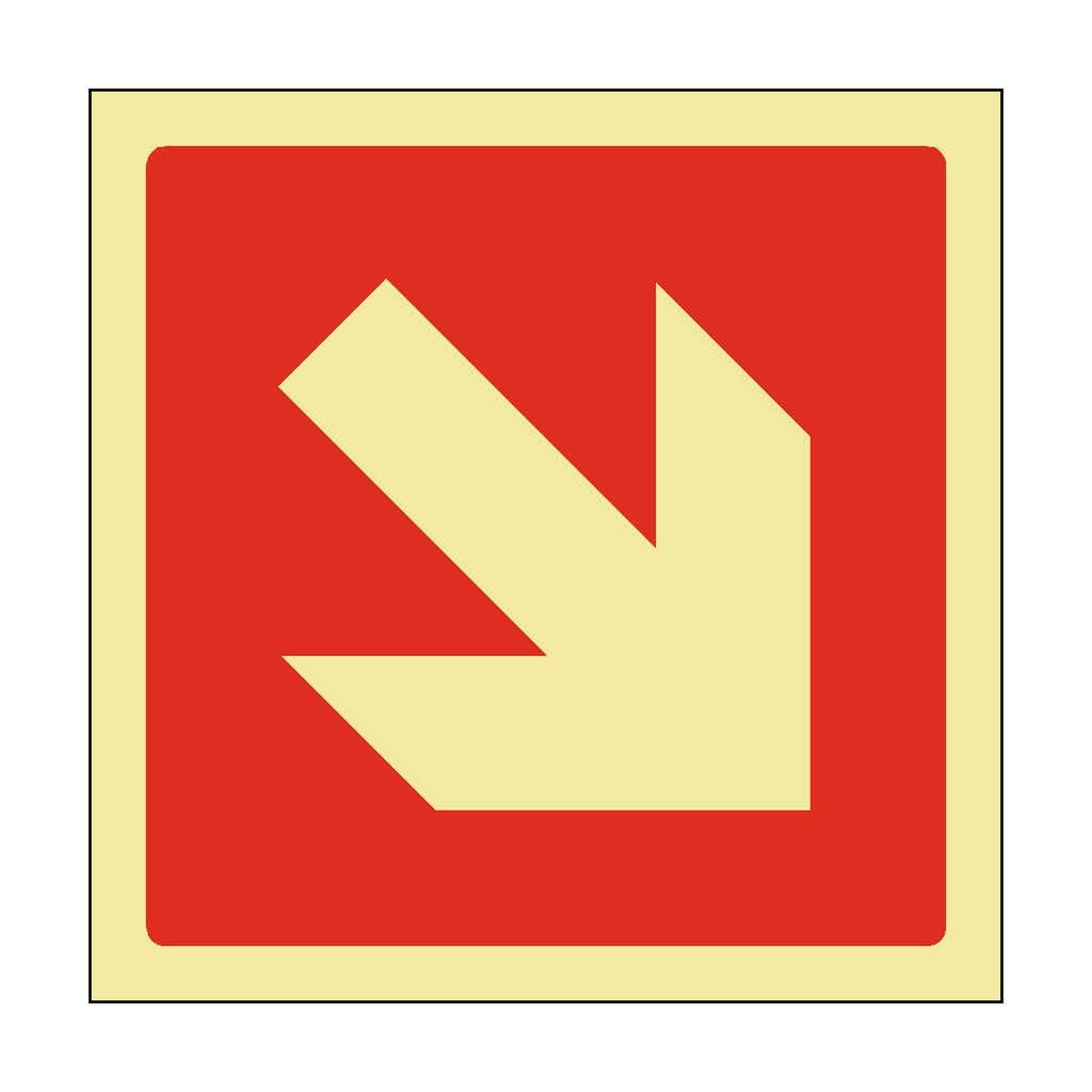 Photoluminescent Arrow Safety Sticker Down Right