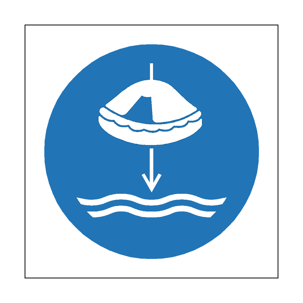 Lower Lifeboat To Water Symbol Sign | Safety-Label.co.uk