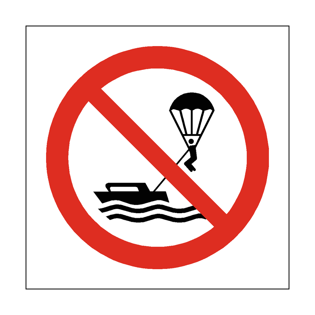 No Parasailing Symbol Label | Safety-Label.co.uk