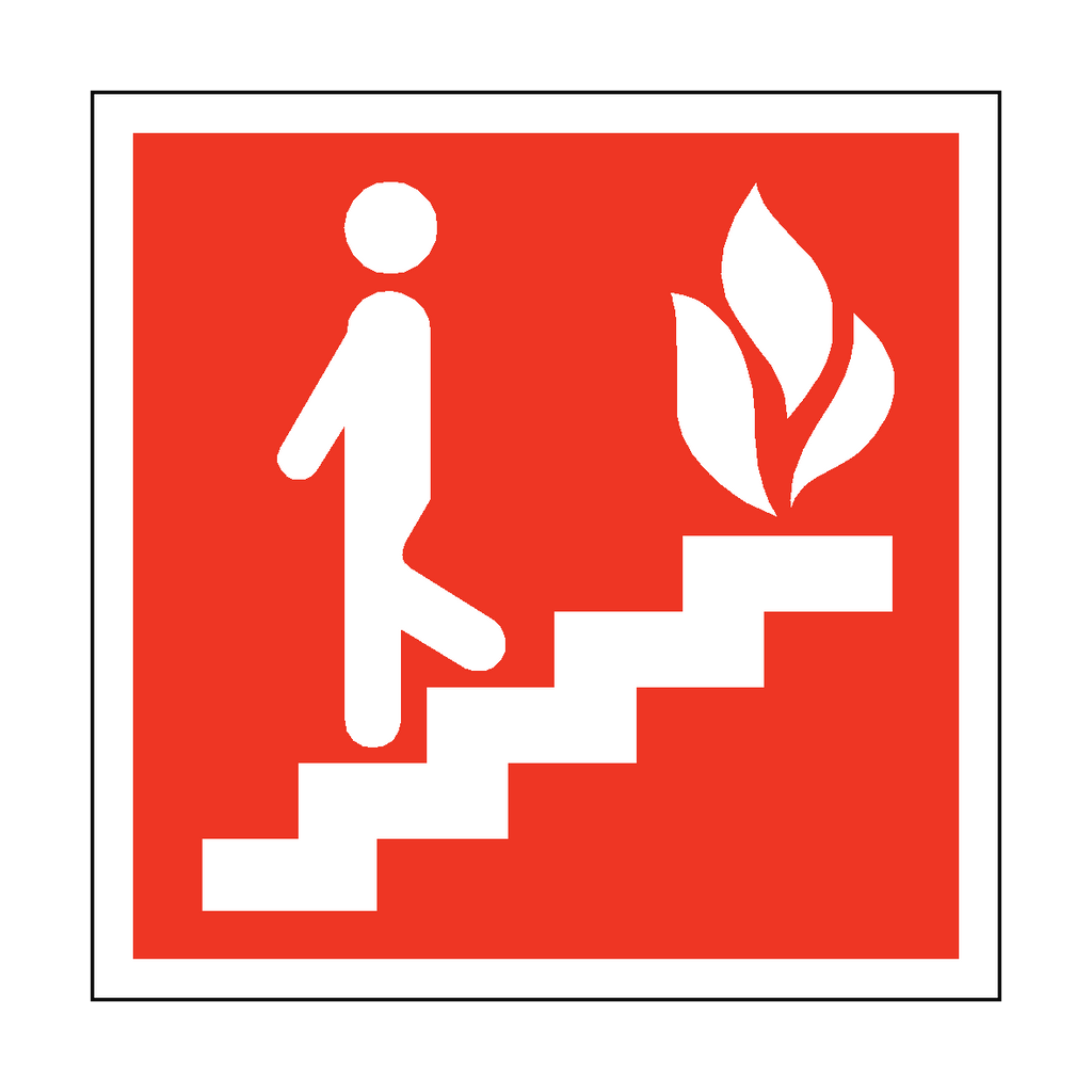 Fire Exit Steps Safety Sign | Safety-Label.co.uk